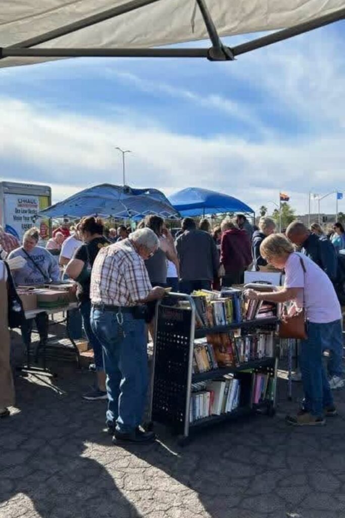 shoppers browsing books